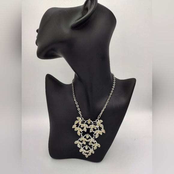 Emmons Jewelry - VINTAGE Signed Emmons Runway Convertible Necklace & Brooch W/Yellow Rhinestones